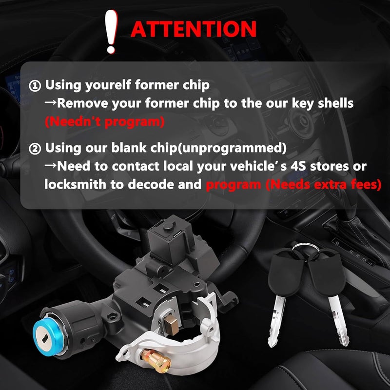 RAMATA 989-019 9L8Z3511A Ignition Switch Lock Cylinder with Key (chip: 46) Shear Bolt Compatible with 2008 2009 2010 2011 2012 Ford Escape, Mazda Tribute Mercury Mariner Ford Focus, Replace ZZDB66160 - Image 2